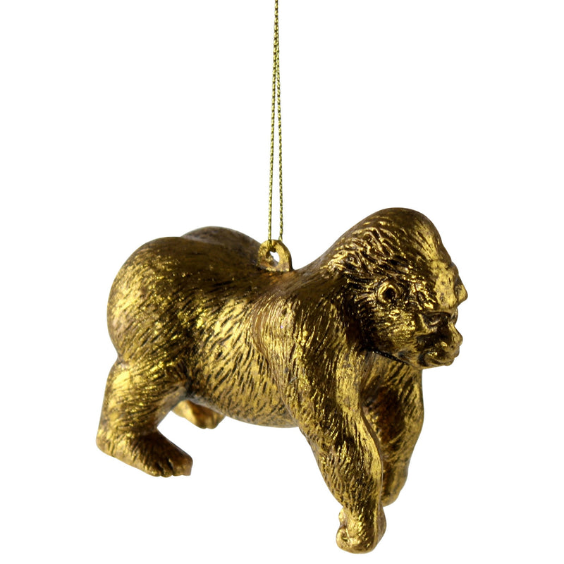 Hänger Gorilla, gold Kunststoff, 8x4x7 cm