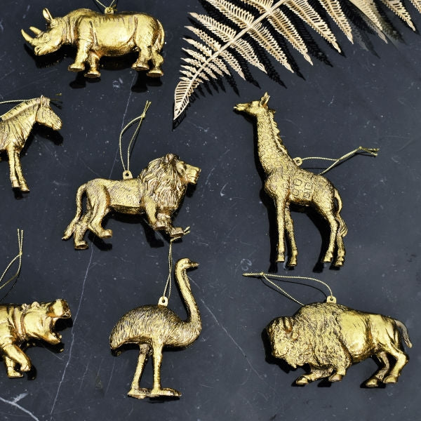 Hänger Giraffe, gold Kunststoff, 8x4x16,5 cm
