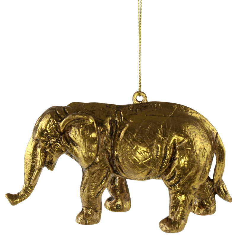 Hänger Elefant, gold Kunststoff, 13,5x9,5x7 cm