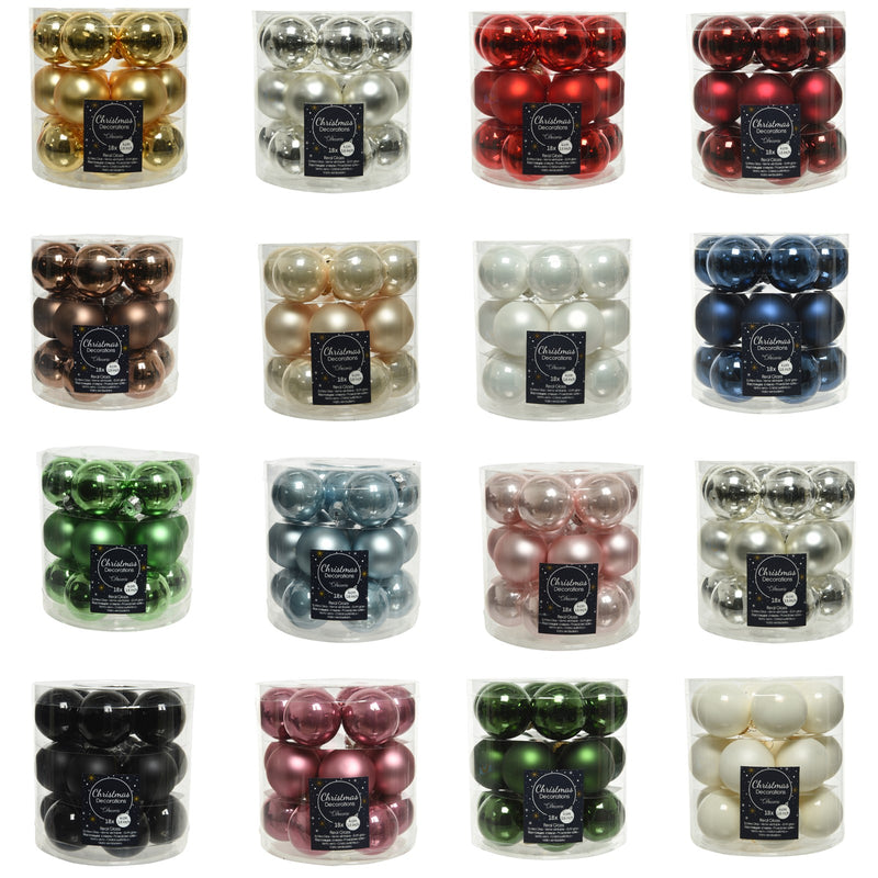 18 Stück Weihnachtskugeln glänzend/matt D4 cm