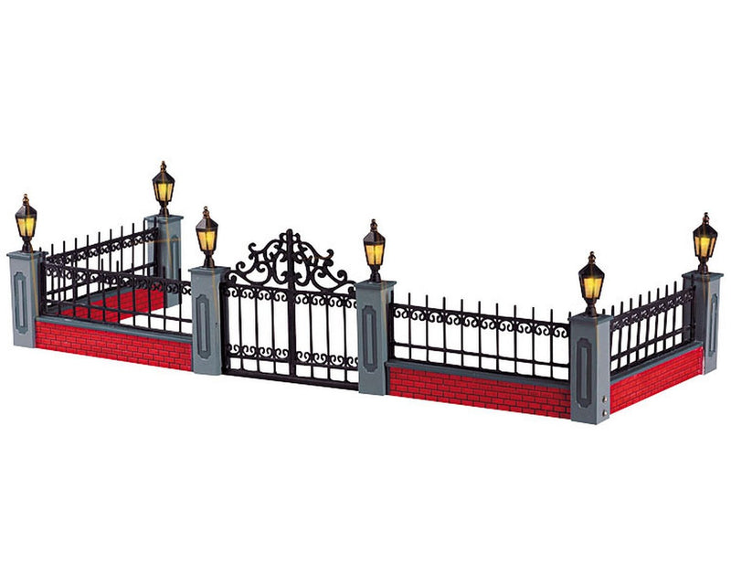 Lemax beleuchteter Zaun LIGHTED WROUGHT IRON FENCE, SET/5, B/O (4.5V)