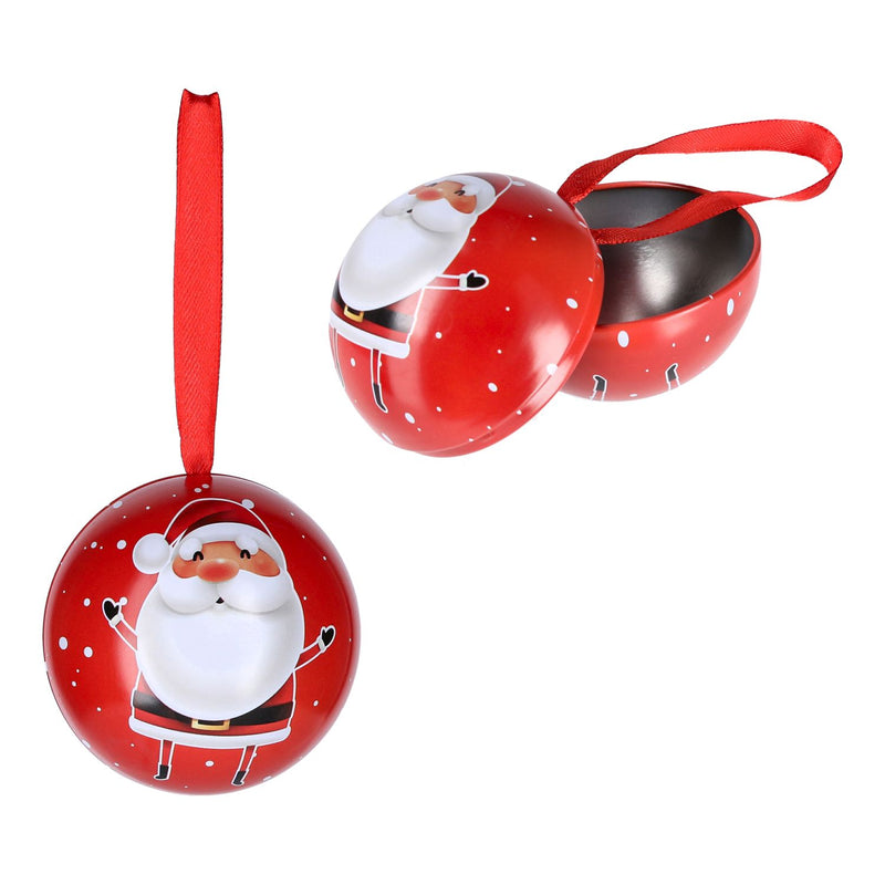 Weihnachtskugel Santa aus Metall zum öffnen 0,39 Metall  7x7cm