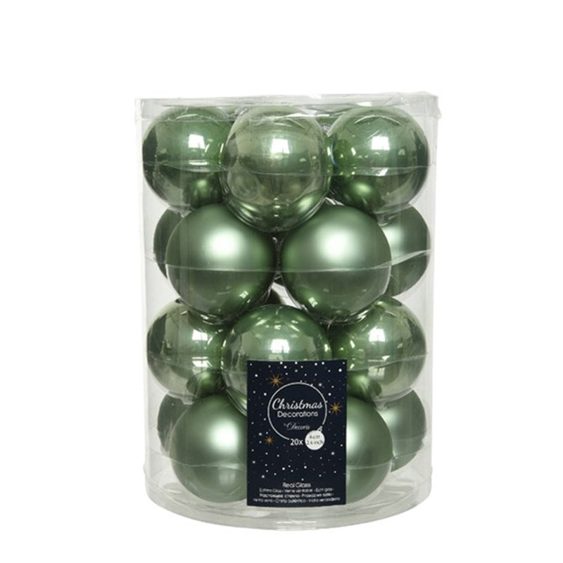 20 Stück glas Weihnachtskugeln D6 cm Variation