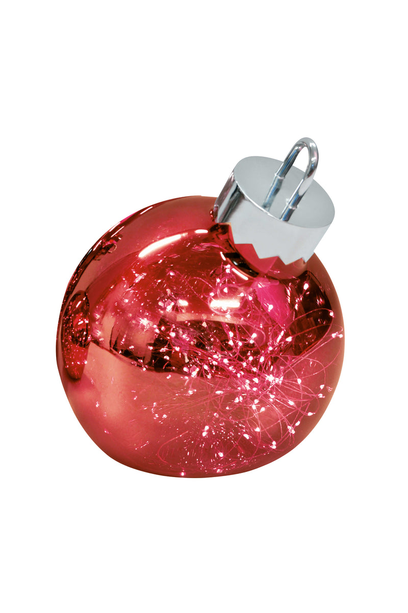 Sompex LED Dekoleuchte Ornament | Große Weihnachtskugel mit Beleuchtung | Dekoelement Fußboden Rot 30cm