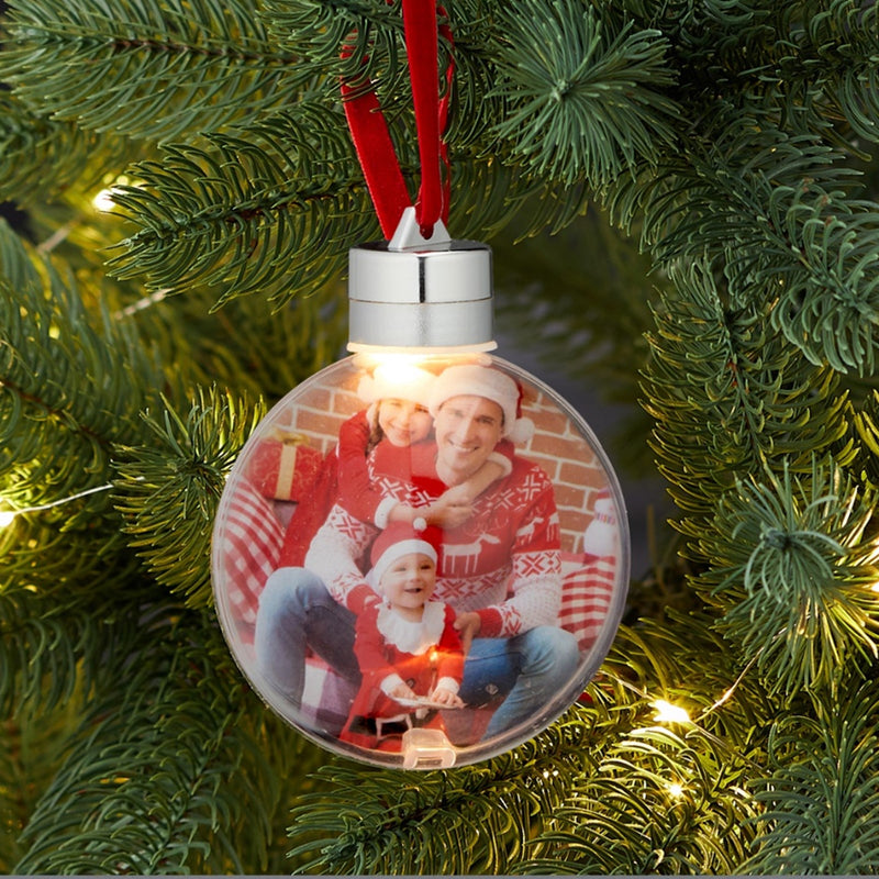 Weihnachtskugel Fotokugel DIY 8cm LED