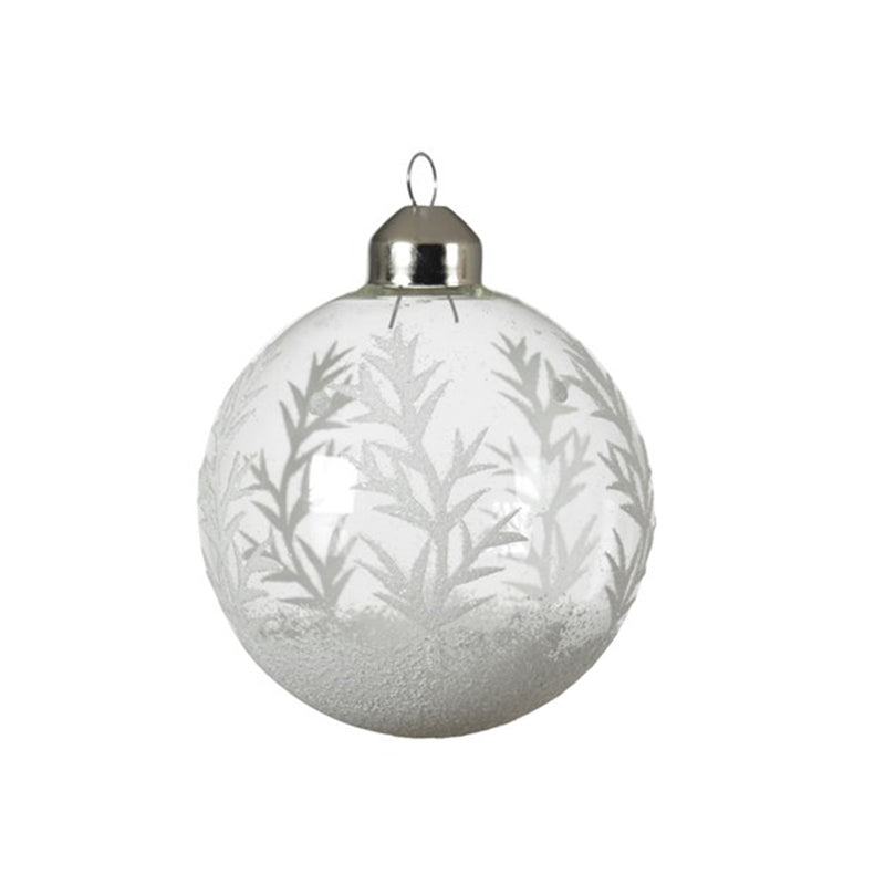 3 Stück Dekor Weihnachtskugeln Klar weiß D8cm