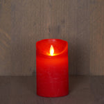 Kerze LED rot wachs rustikal bewegliche Flamme