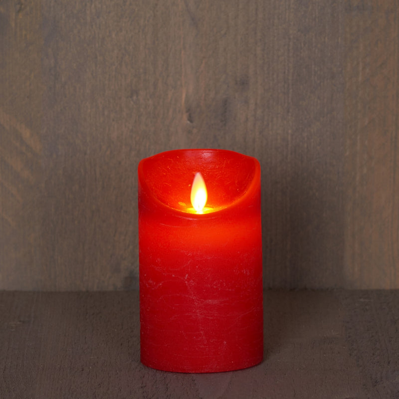 Kerze LED rot wachs rustikal bewegliche Flamme