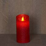 Kerze LED rot wachs rustikal bewegliche Flamme