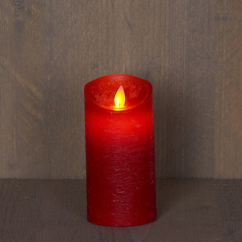 Kerze LED rot wachs rustikal bewegliche Flamme