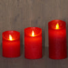 Kerze LED rot wachs rustikal bewegliche Flamme