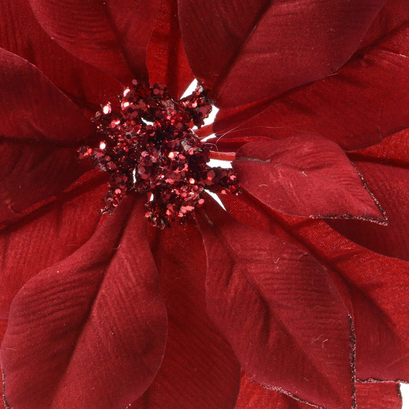 Poinsettia Weihnachtstern mit Klipp 24x7cm rot