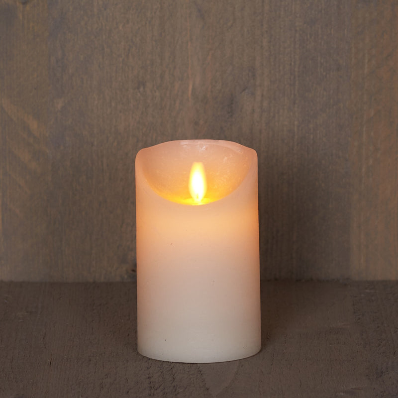 Kerze LED elfenbein wachs rustikal bewegliche Flamme