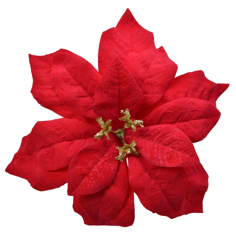 Poinsettia Weihnachtstern mit Klipp 16x3cm rot