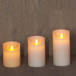 Kerze LED elfenbein wachs rustikal bewegliche Flamme