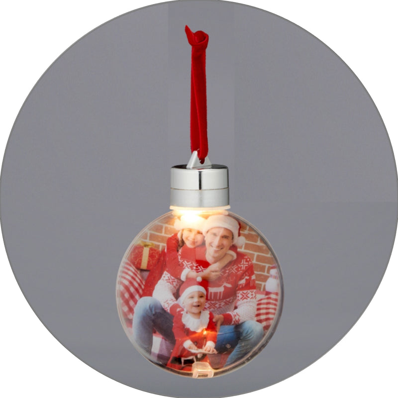 Weihnachtskugel Fotokugel DIY 8cm LED