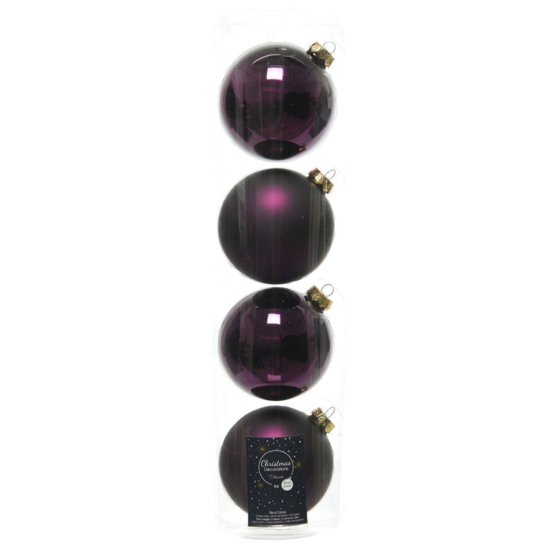 4 Stück glas Weihnachtskugeln D10 cm Variation