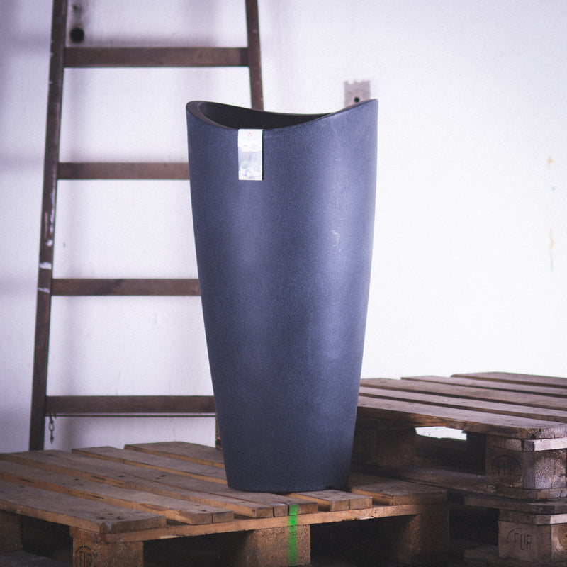 Scheurich Pflanzkübel Wave Globe High 254 Schwarz-Granit