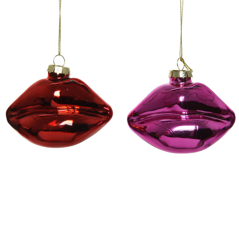 Weihnachtskugel KUSSMUND Lippen 10x4x6,5cm
