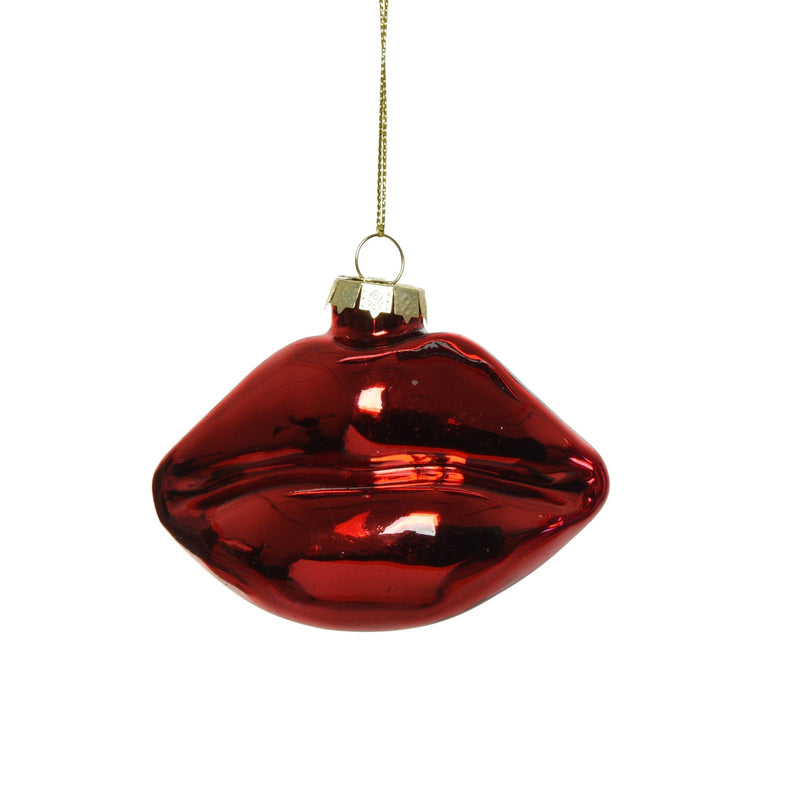Weihnachtskugel KUSSMUND Lippen 10x4x6,5cm