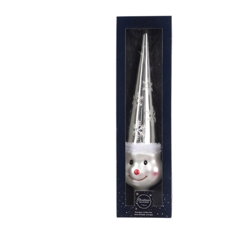 Weihnachtsbaumspitze aus Glas 31cm " Santa / Schneemann "