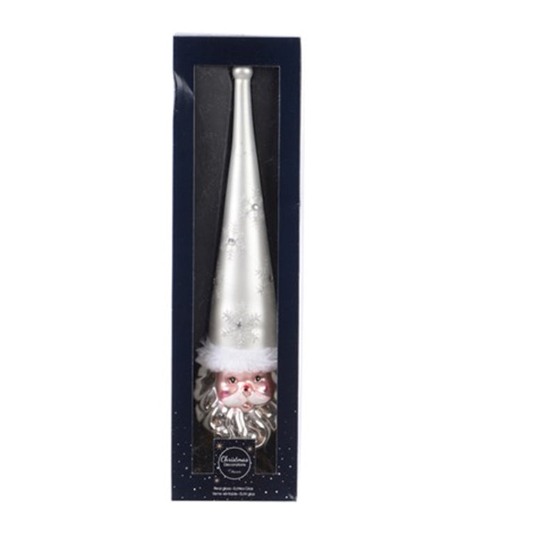 Weihnachtsbaumspitze aus Glas 31cm " Santa / Schneemann "