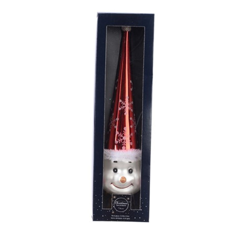 Weihnachtsbaumspitze aus Glas 31cm " Santa / Schneemann "